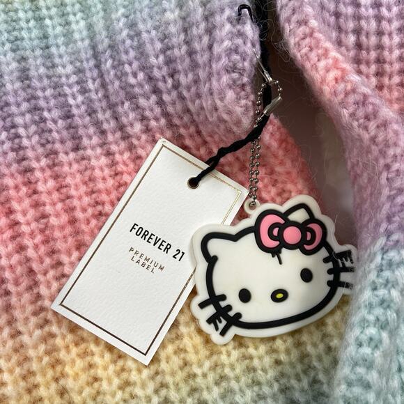 Hello Kitty Forever 21 Sweater New with tag Stripe Multicolor Sweater Sz Small - Picture 7 of 11